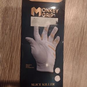 Monkey Grip slice killer white golf glove new